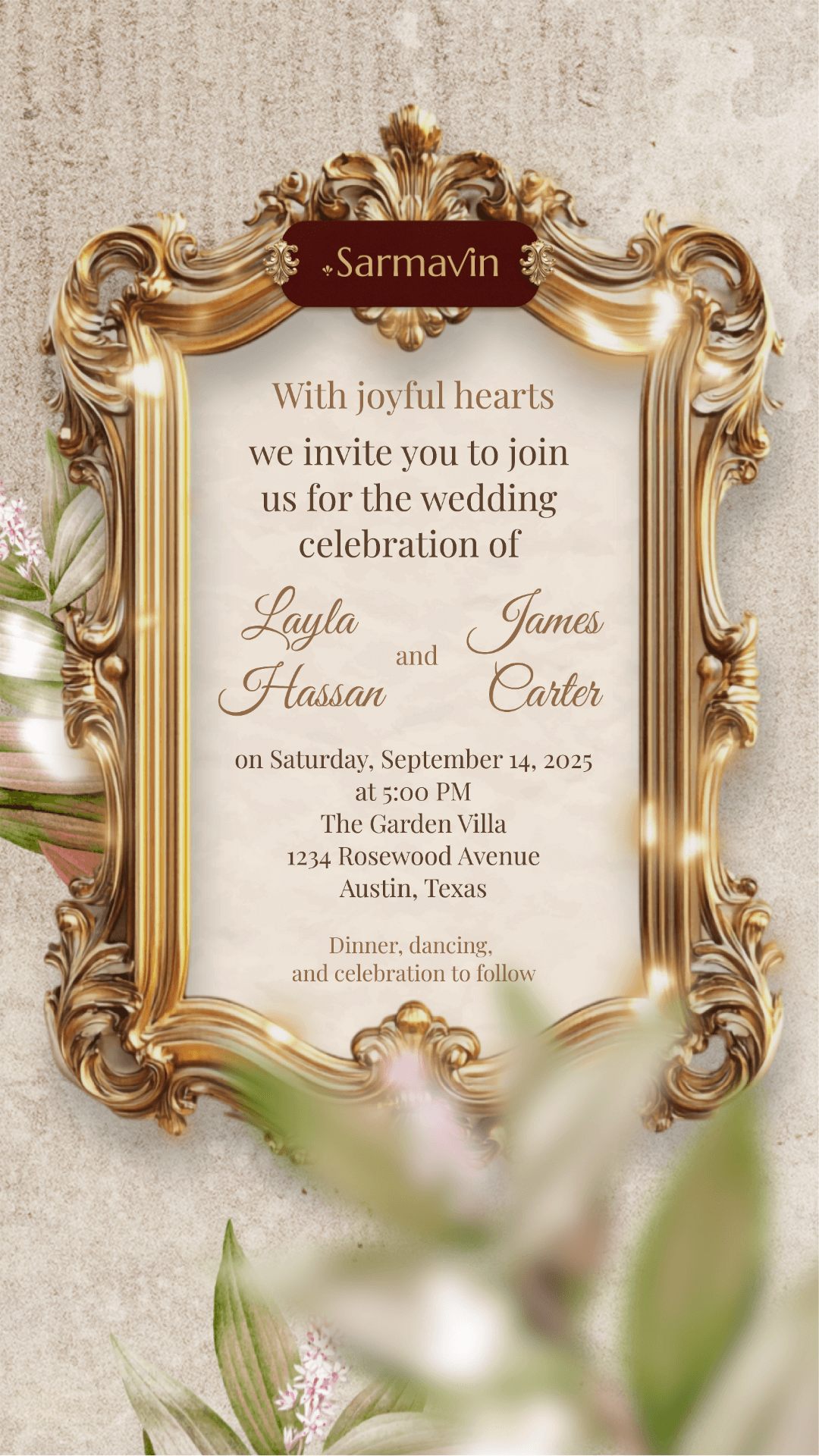 Digital Wedding Invitation (Card PNG)