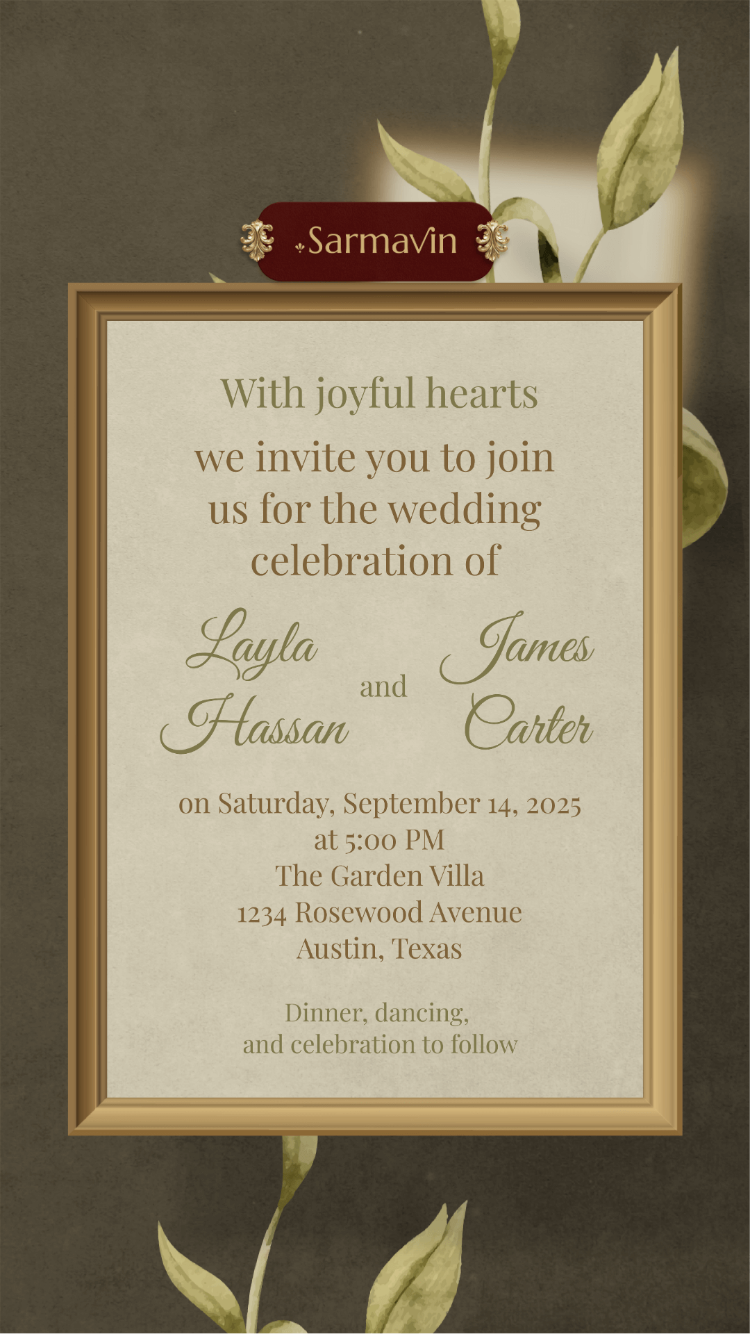 Digital Wedding Invitation (Card PNG)