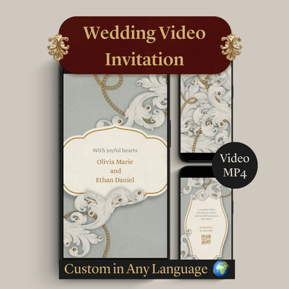 Custom Animated Wedding Invite Video | Chic Digital Invitation