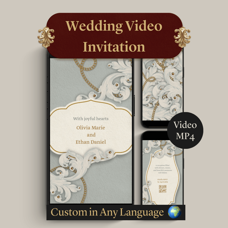 Custom Animated Wedding Invite Video | Chic Digital Invitation