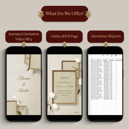 Custom Modern Animated Wedding Invitation Video + Online RSVP Page