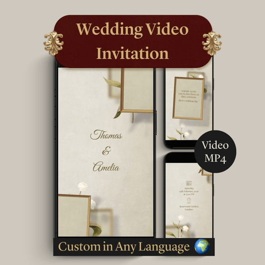 Custom Animated Wedding Invite Video | Modern Digital Invitation