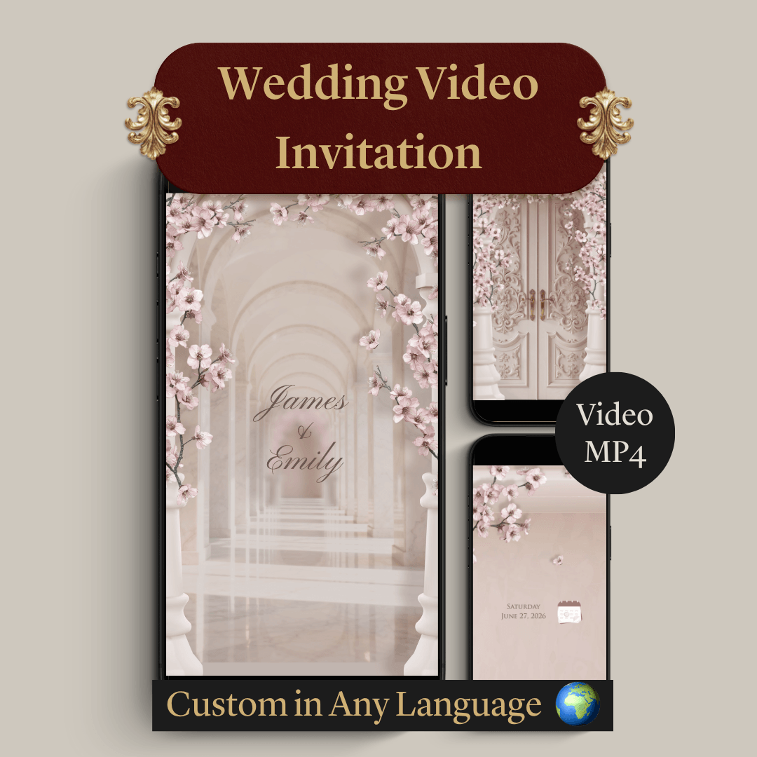 Custom Animated Wedding Invite Video | Elegant Digital Invitation