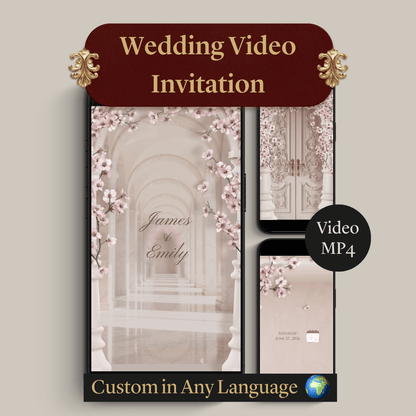 Custom Animated Wedding Invite Video | Elegant Digital Invitation
