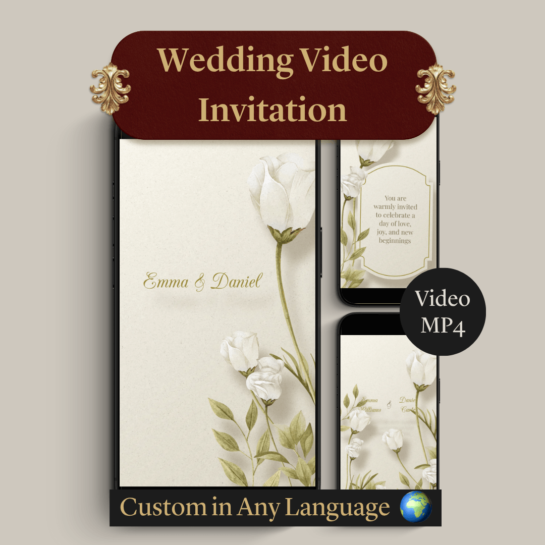 Custom Animated Wedding Invite Video | Elegant Digital Invitation