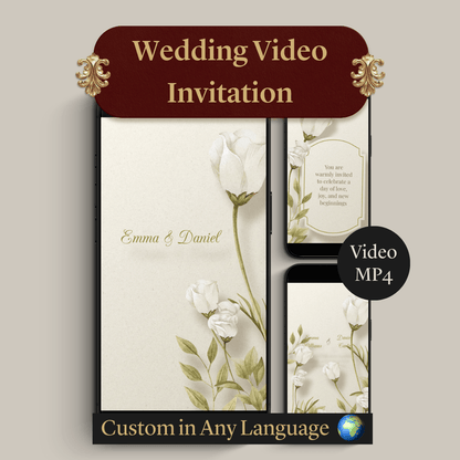 Custom Animated Wedding Invite Video | Elegant Digital Invitation