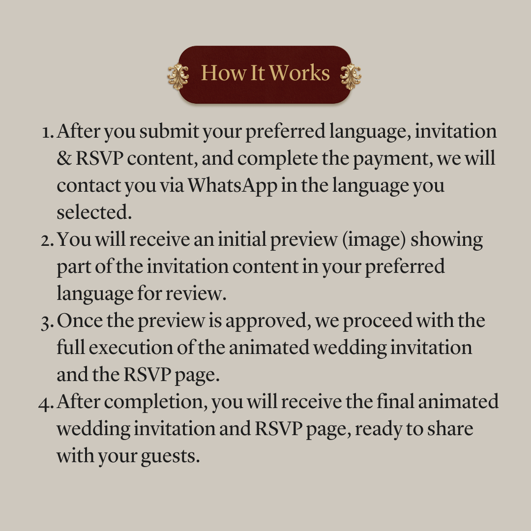 Custom Luxury Animated Wedding Invitation Video + Online RSVP Page