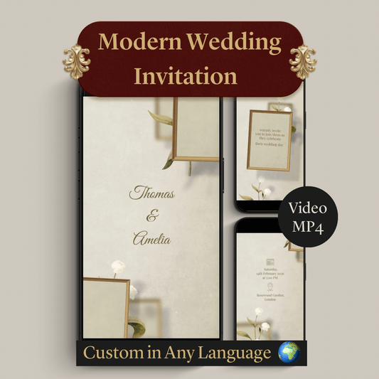 Custom Animated Wedding Invite Video | Modern Digital Invitation