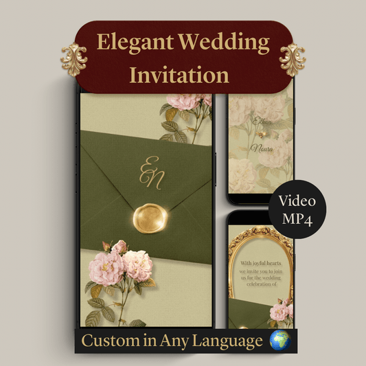 Custom Digital Wedding Invitation Video | Animated & Personalized