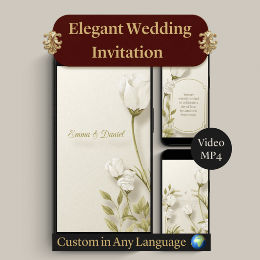 Custom Animated Wedding Invite Video | Elegant Digital Invitation
