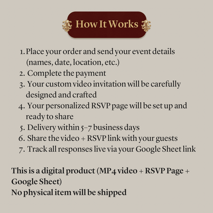 Custom Wedding Video Invitation + Online RSVP & Guest Tracking