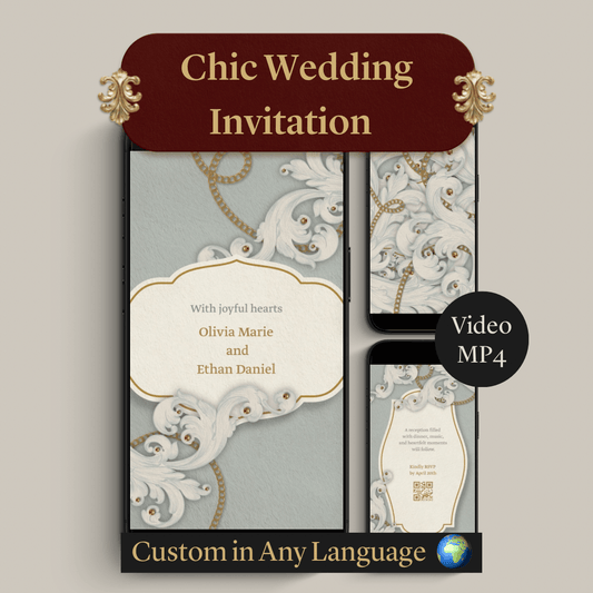 Custom Animated Wedding Invite Video | Chic Digital Invitation