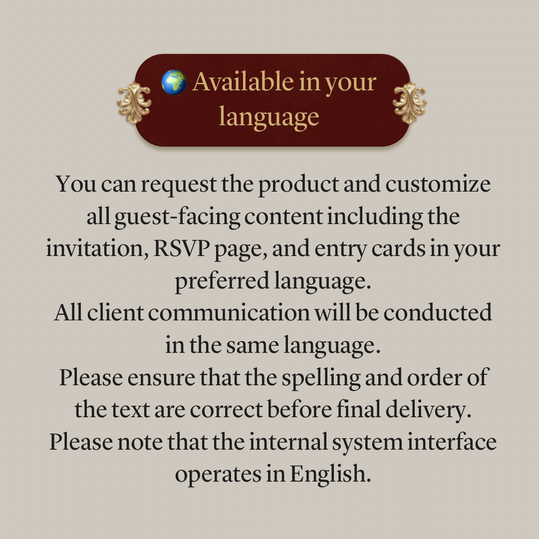 Custom Animated Invitation, RSVP, QR Entry Cards with Check-In App