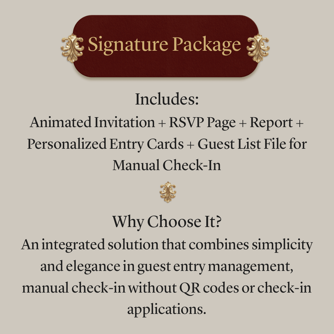Custom Animated Invitation, RSVP, QR Entry Cards with Check-In App