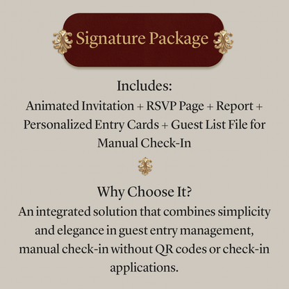 Custom Animated Invitation, RSVP, QR Entry Cards with Check-In App