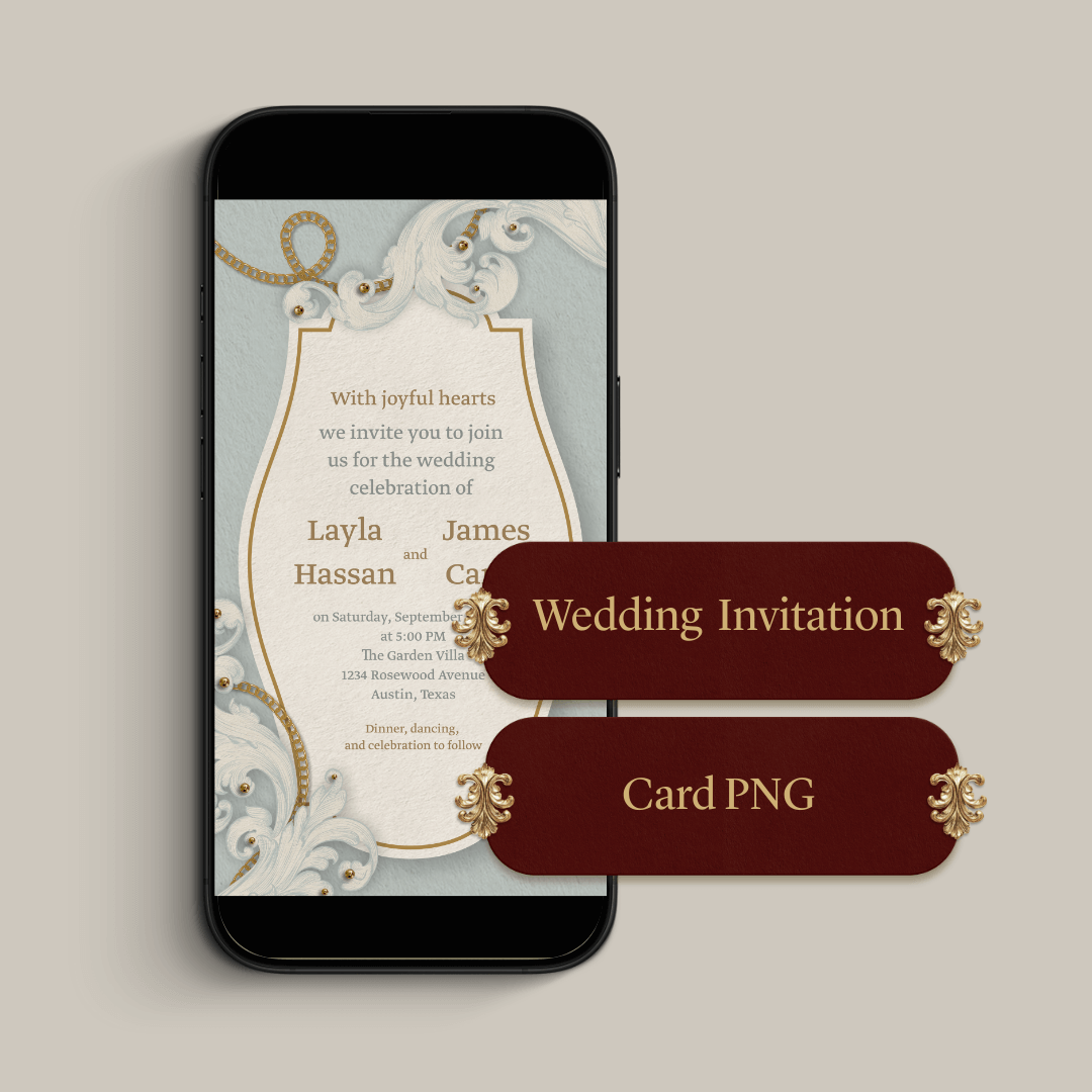 Digital Wedding Invitation (Card PNG)