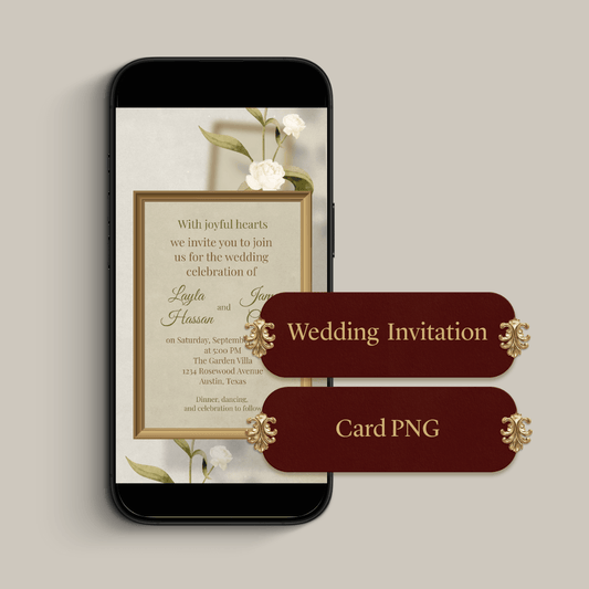 Digital Wedding Invitation (Card PNG)