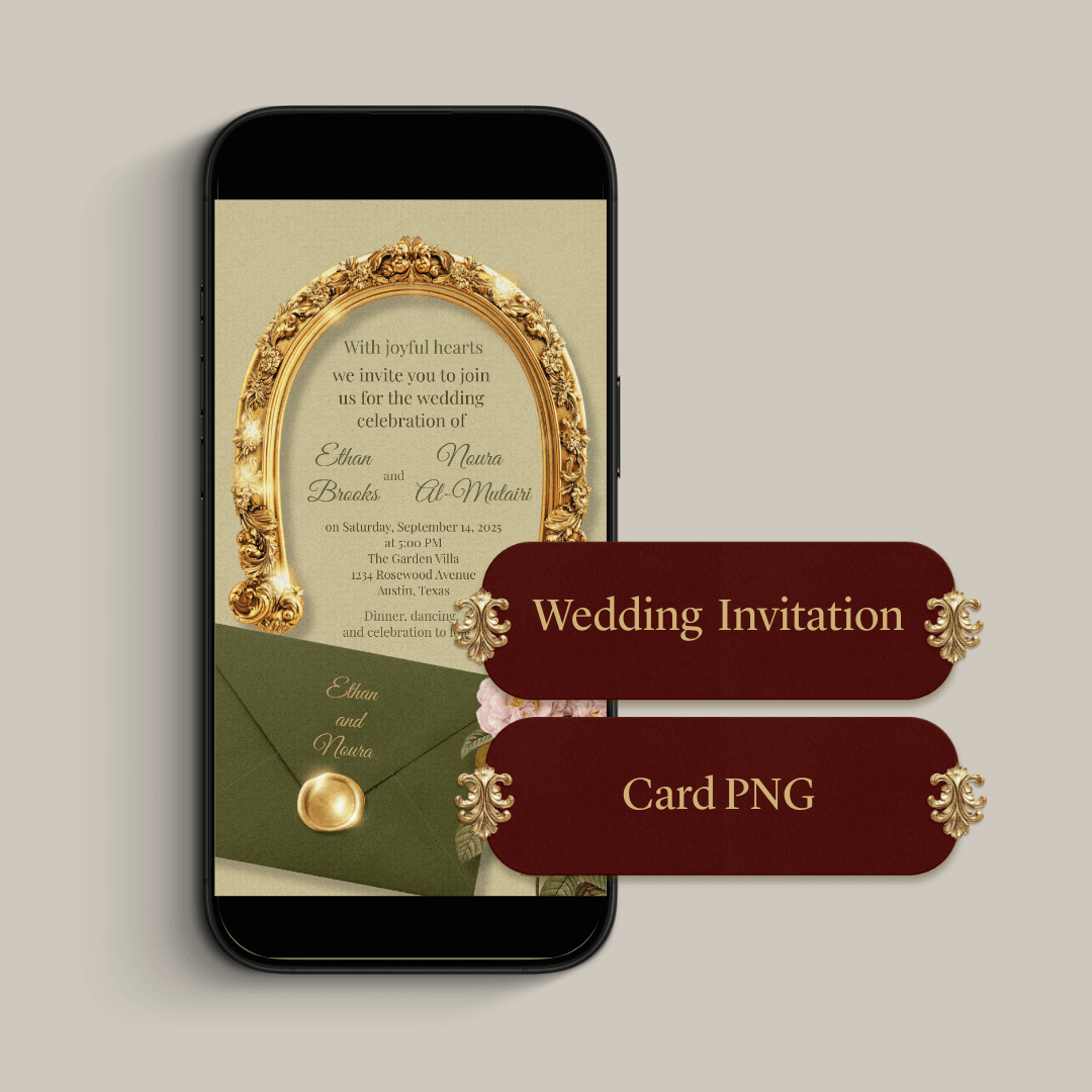 Digital Wedding Invitation (Card PNG)
