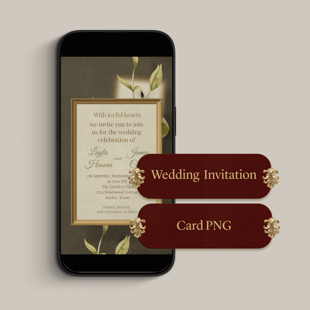 Digital Wedding Invitation (Card PNG)