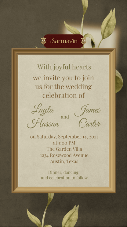 Digital Wedding Invitation (Card PNG)