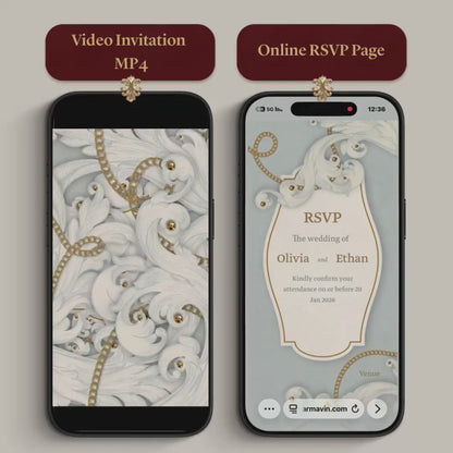 Custom Wedding Video Invitation + Online RSVP & Guest Tracking