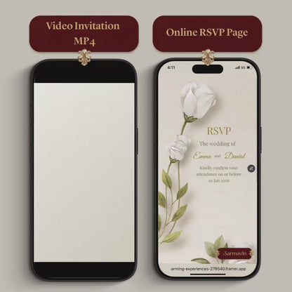 Custom Wedding Video Invitation + Online RSVP & Guest Tracking