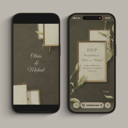 Custom Modern Animated Wedding Invitation Video + Online RSVP Page