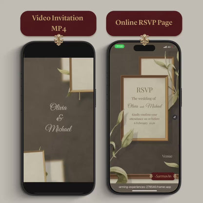 Custom Wedding Video Invitation + Online RSVP & Guest Tracking