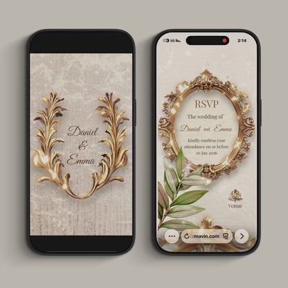 Custom Luxury Animated Wedding Invitation Video + Online RSVP Page