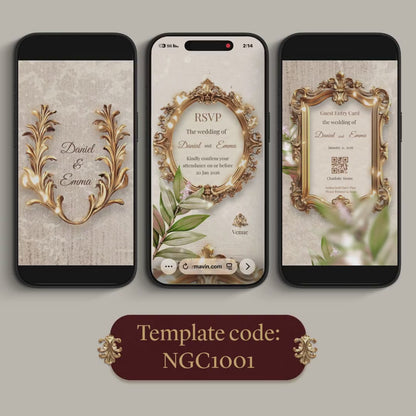 Custom Animated Invitation, RSVP, QR Entry Cards with Check-In App