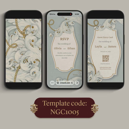 Custom Animated Invitation, RSVP, QR Entry Cards with Check-In App