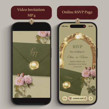 Custom Wedding Video Invitation + Online RSVP & Guest Tracking