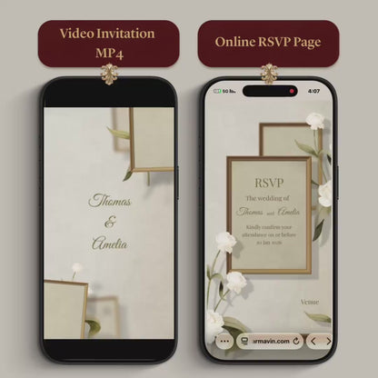 Custom Wedding Video Invitation + Online RSVP & Guest Tracking