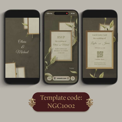 Custom Animated Invitation, RSVP, QR Entry Cards with Check-In App
